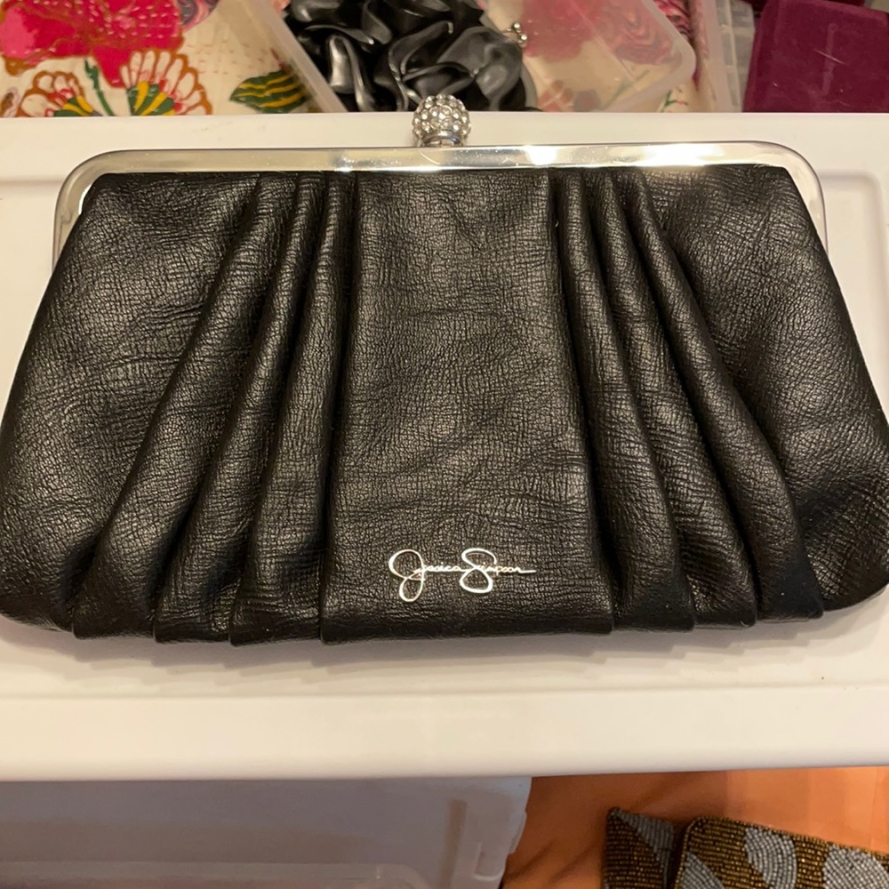 Black leather clutch - Jessica Simpson